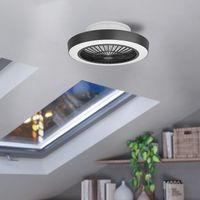 Ventilador Y Luz Eglo Sazan Blanco-Negro