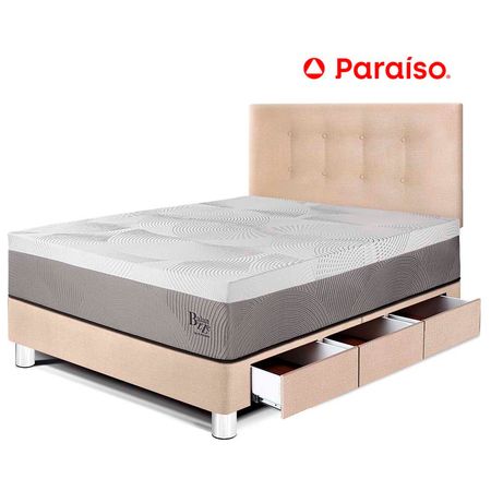 Dormitorio con Cajones Balanzze 1.5 Plazas  Champagne