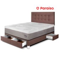 Dormitorio con Cajones Balanzze 2 Plazas + 2 almohadas