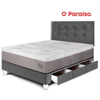 Dormitorio con Cajones Balanzze 1.5 Plazas Gris