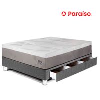 Cama con Cajones Balanzze 1.5 Plazas Gris