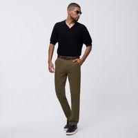 Pantalón Con Correa Slim Fit Marrón Malabar Hombre