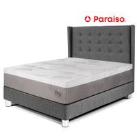 Dormitorio Royal Balanzze + Cabecera Gold 2 Plazas Gris