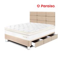 Dormitorio Royal Cloud con Cajones 1.5 Plazas y Cabecera Blocks Champagne