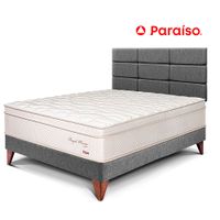 Dormitorio Europeo Royal Prince 1.5 Plazas con Cabecera Blocks Gris