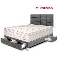 Dormitorio Royal Prince Cajones 2 Plazas Cabecera Blocks Gris