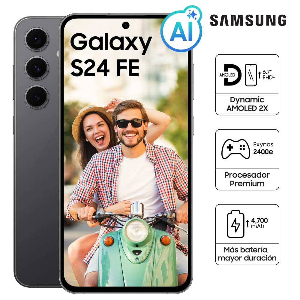 Celular Samsung S24 FE 6.7"" 8GB RAM 128GB SM-S721BZKLLEP Graphite