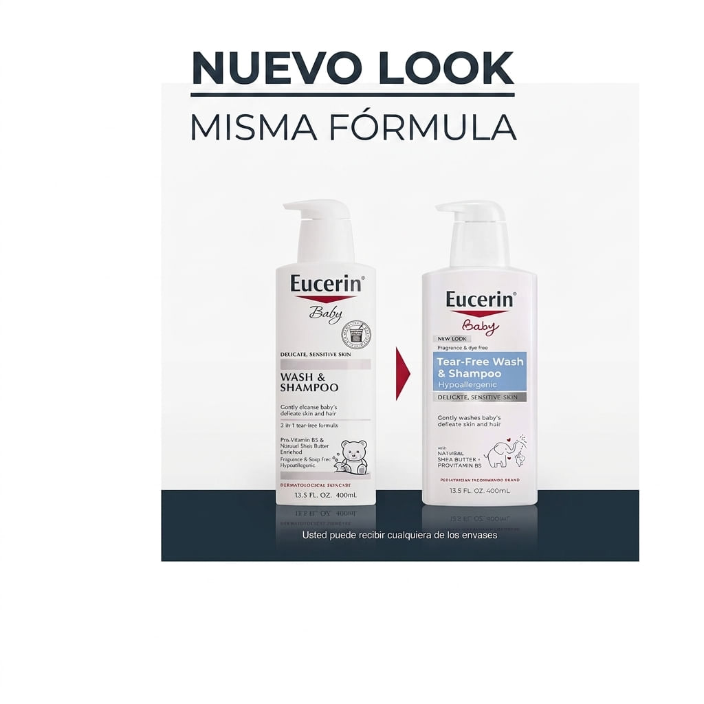 Eucerin Baby Baño y Shampoo 2 en 1 Piel Sensible Frasco 400ml