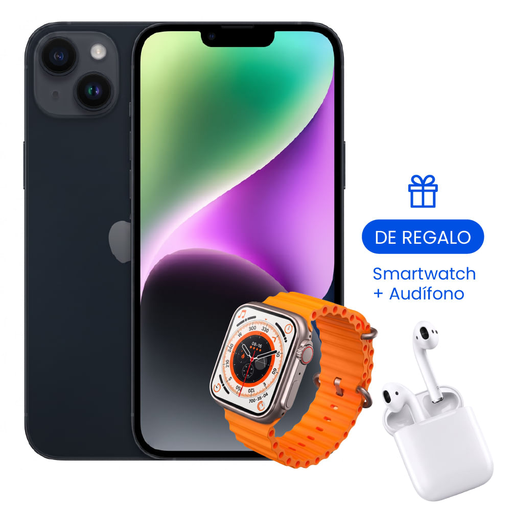 Apple iPhone 14 128GB -Reacondicionado A-Negro mas Regalo