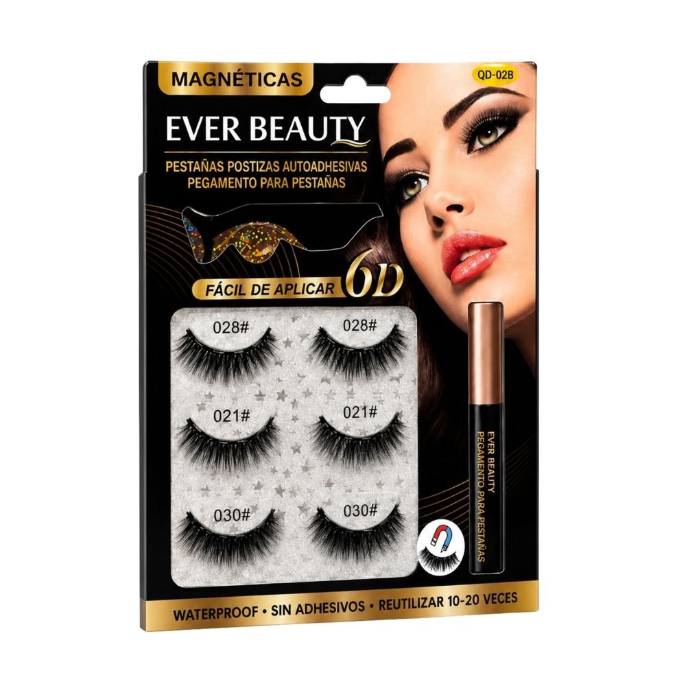 kit de Pestañas Magnéticas 6D 28# 21# 30# - Ever Beauty