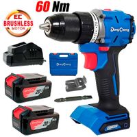 Taladro Atornillador Percutor Inalambrico 13mm Dongcheng DCJZ2060iEM 20V 60Nm 2Bat x 4Ah Brushless