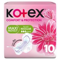 Toallas Femeninas KOTEX Comfort y Protección Maxi Paquete 10un