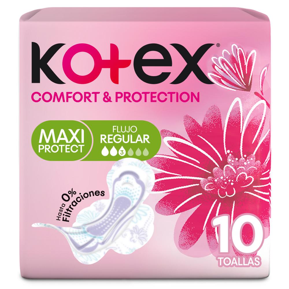 Toallas Femeninas KOTEX Comfort y Protección Maxi Paquete 10un