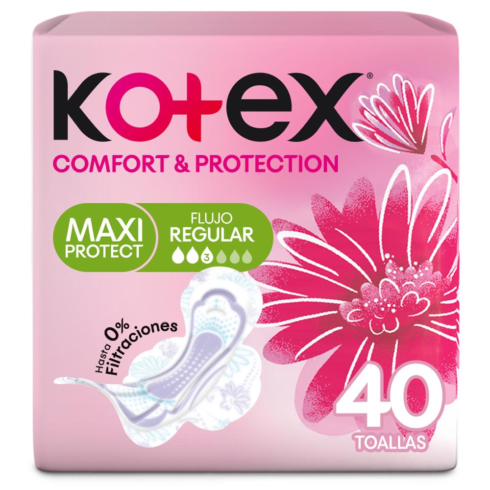 Toallas Femeninas KOTEX Comfort y Protección Maxi Paquete 40un