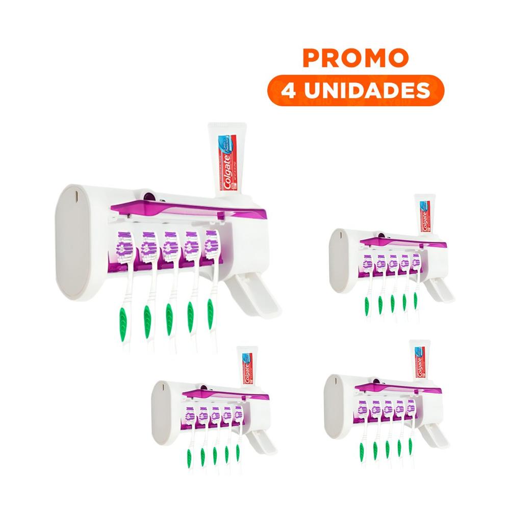 Pack4 Higienizador Dental Recargable con Luz Violeta Y Regalo Sticker