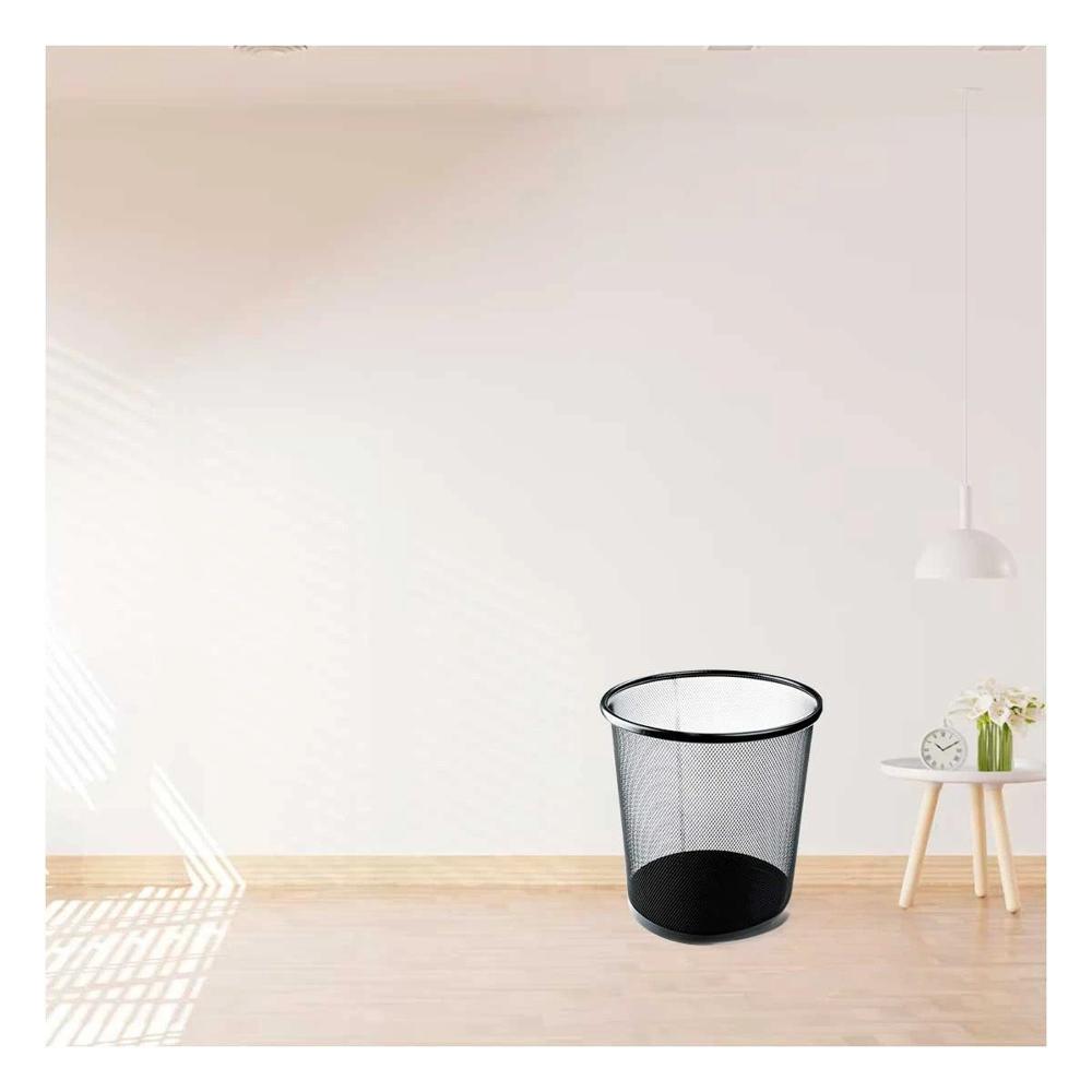 Papelera Metalica para Basura Circular Negro Moderna y Funcional Y Papel Regalo