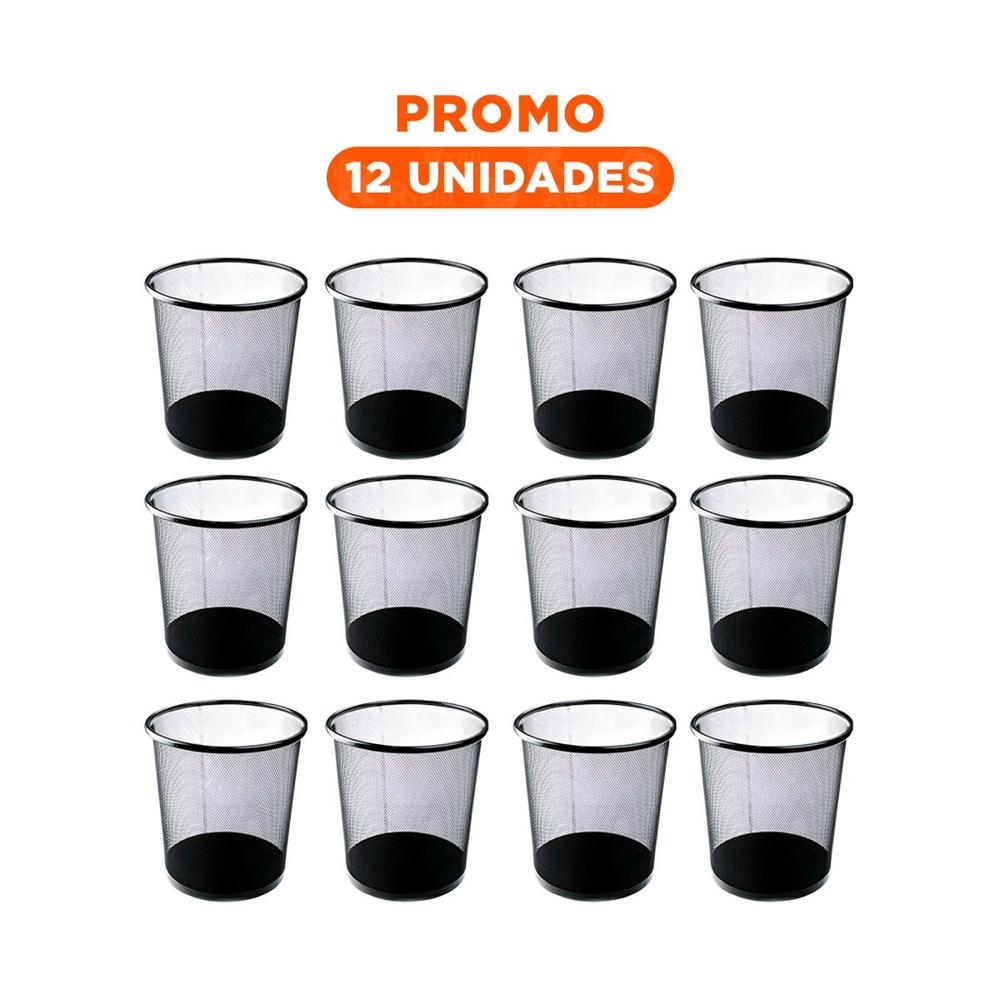 Pack12 Recipiente Metalico Circular Negro Elegante y Resistente Y Regalo Sticker