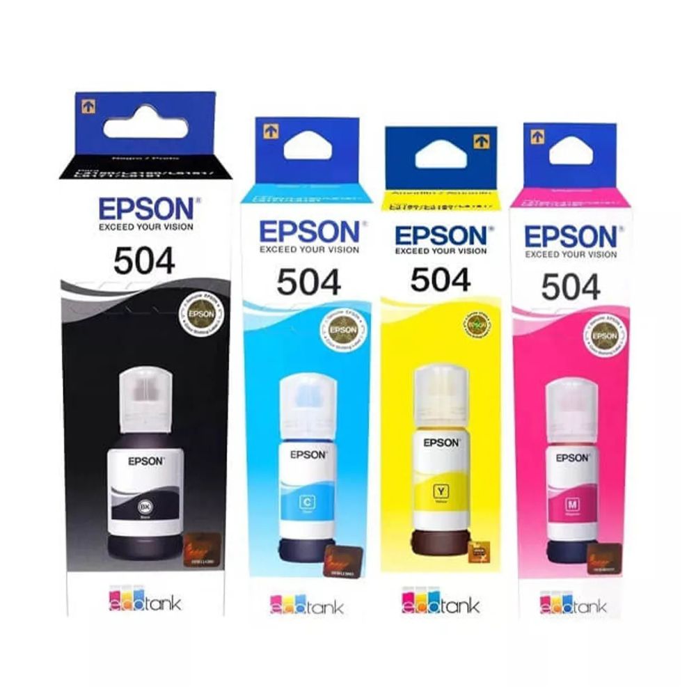Pack de Tinta Epson T504  Negro, Cian, Magenta,  Amarillo
