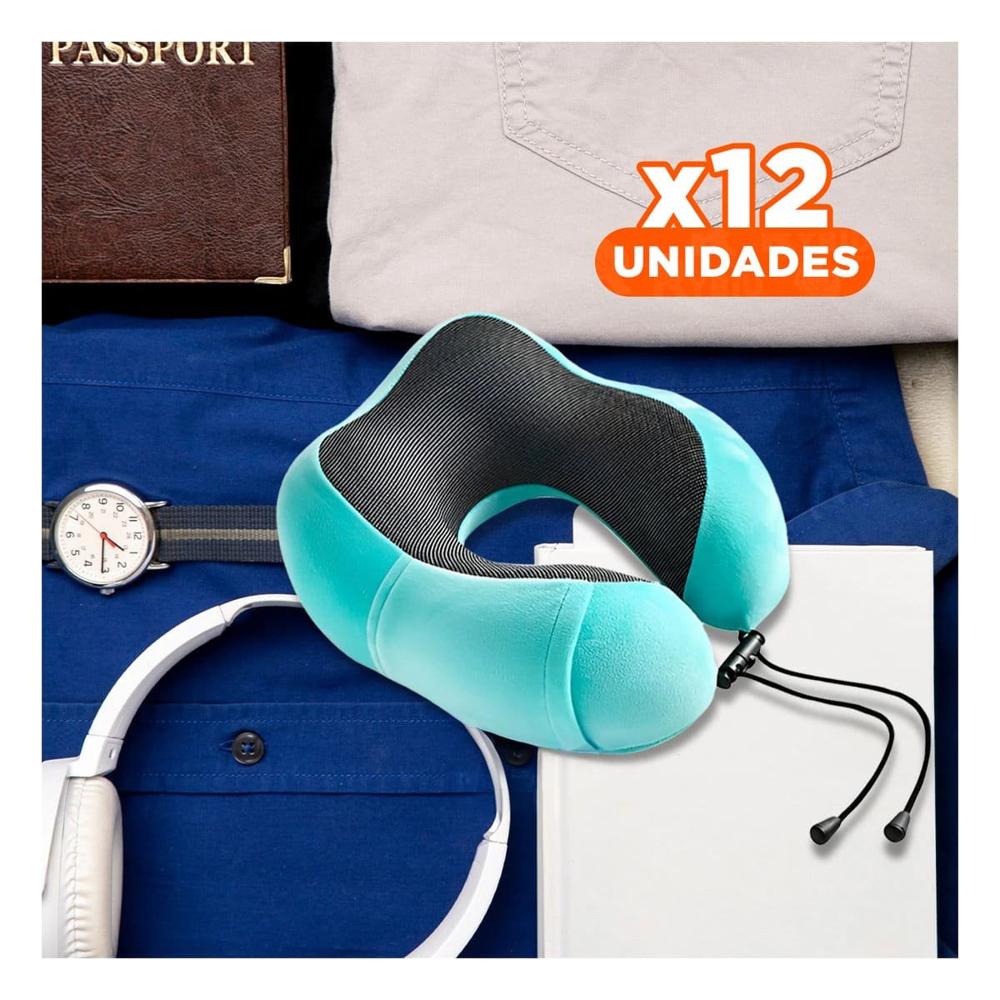 Pack12 Descanso de Cuello Practico en Movimiento Celeste Claro