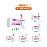 Pack6 Organizador Dental con Luz Violeta y Dispensador de Crema
