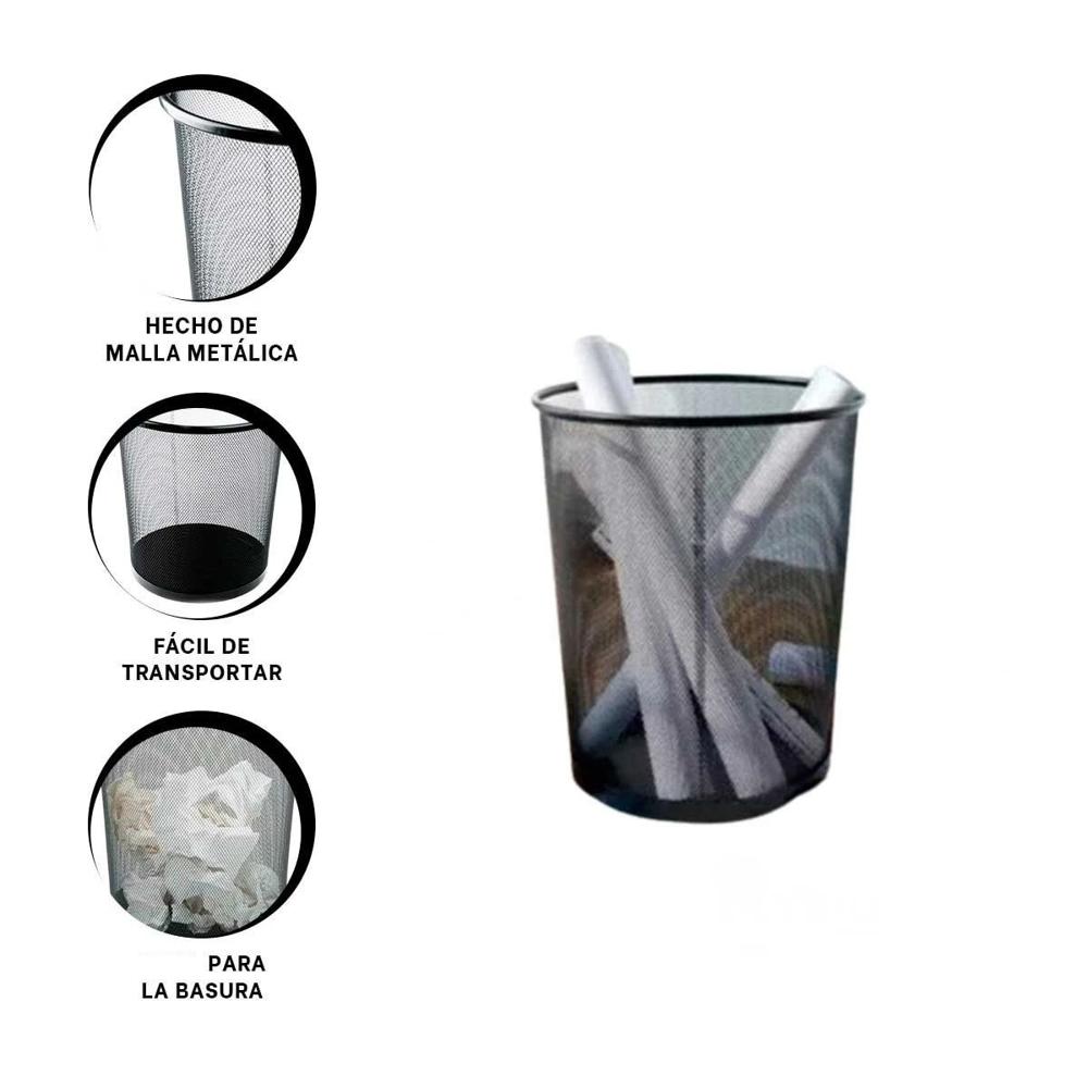 Recipiente para Basura Circular Negro Practico y Elegante para Cocina Y Ligas Regalo