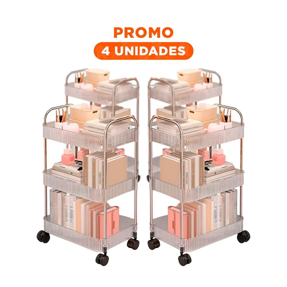 Pack4 Estanteria Compacta de Acrilico para Productos y Cosmeticos Y Regalo Sticker