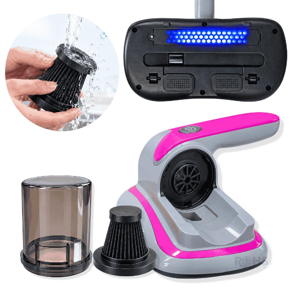 Aspiradora Anti Ácaros Portátil Con Luz UV Y Filtro Lavable Para Colchones Sofás Y Tapicería