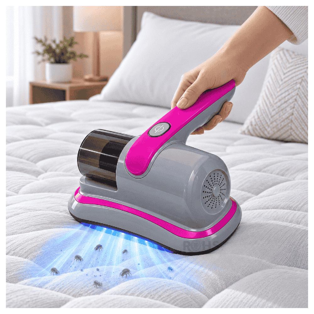 Aspiradora Anti Ácaros Portátil Con Luz UV Y Filtro Lavable Para Colchones Sofás Y Tapicería