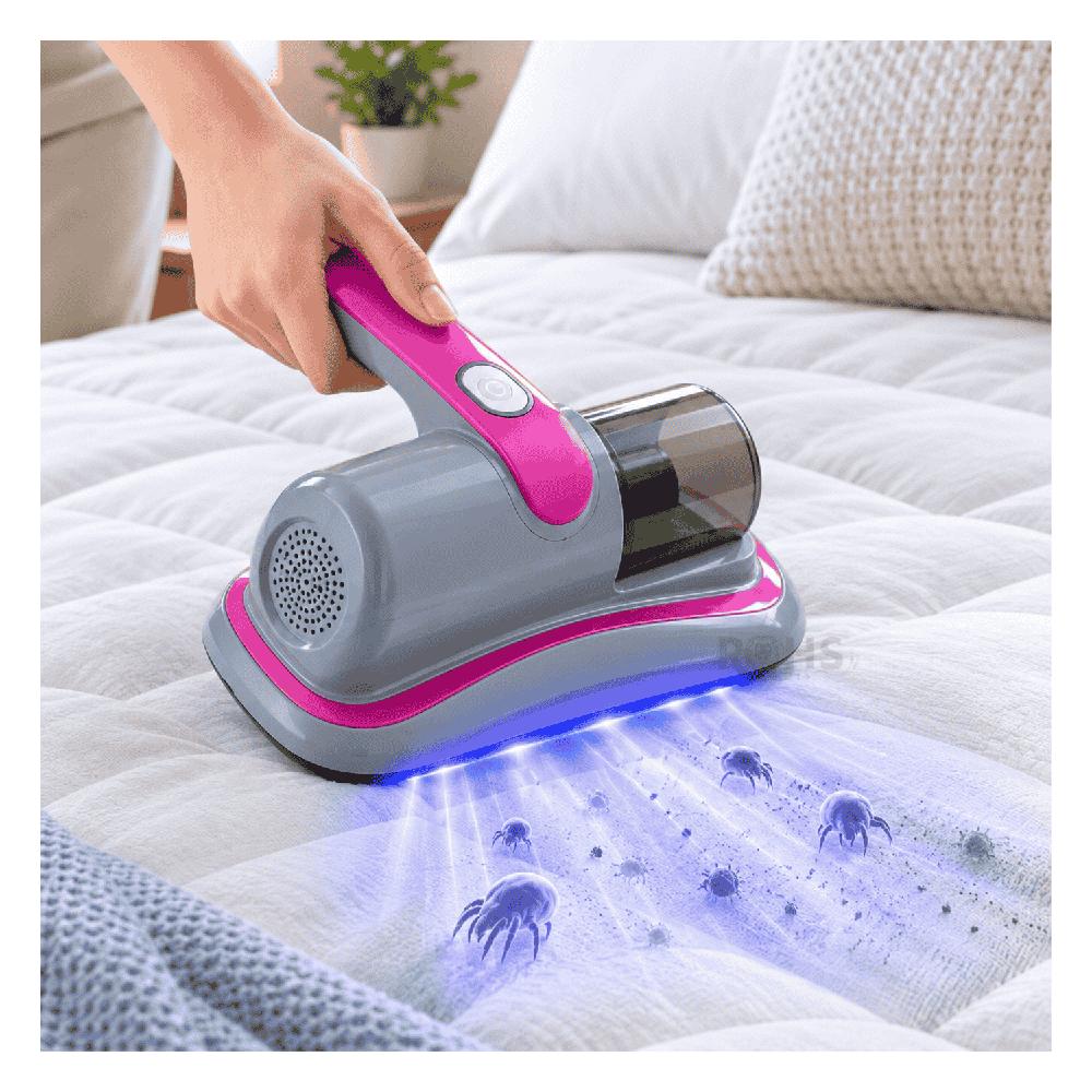 Aspiradora Anti Ácaros Portátil Con Luz UV Y Filtro Lavable Para Colchones Sofás Y Tapicería
