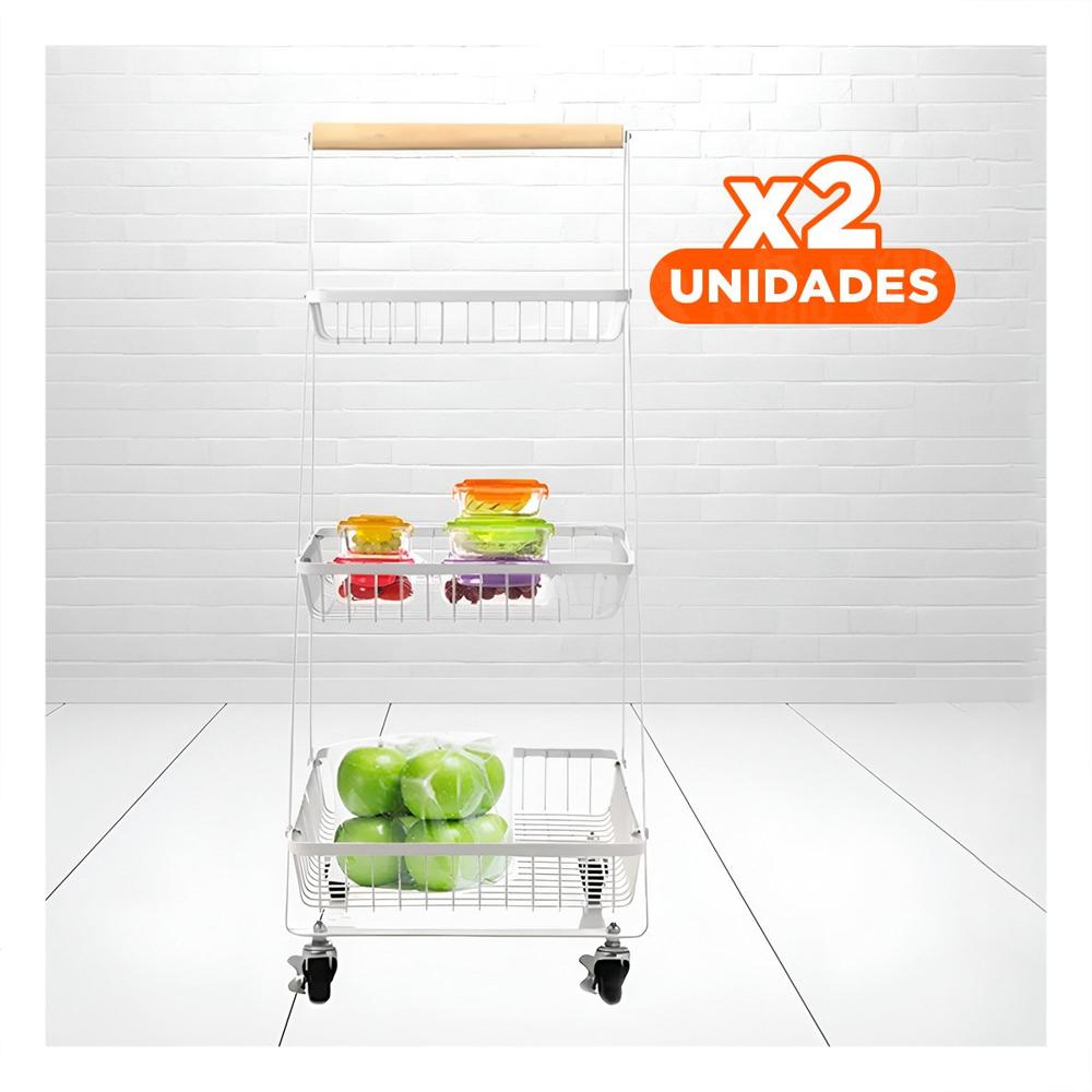 Pack2 Estante de Ruedas Triangular Blanco con 3 Niveles Forma en A Y Regalo Sticker