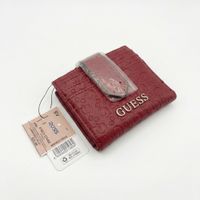 Billetera tarjetero plegable para mujer rojo elegante y duradera