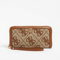 Billetera de mujer Guess elegante y duradera monogram camel