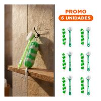 Pack6 Conjunto Domestico de Ducha con Esponja y Cepillo en Color Verde