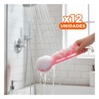 Pack12 Accesorios de Uso Diario para Ducha con Esponja y Cepillo en Color Rosado
