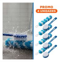 Pack4 Conjunto de Higiene Personal para Ducha con Esponja y Cepillo en Celeste Y Regalo Sticker