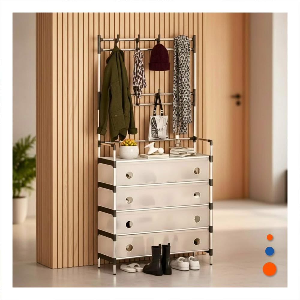 Mueble con Perchera Cerrado para Casa y Hogar que Mantiene el Orden Diario Y Regalo Sticker