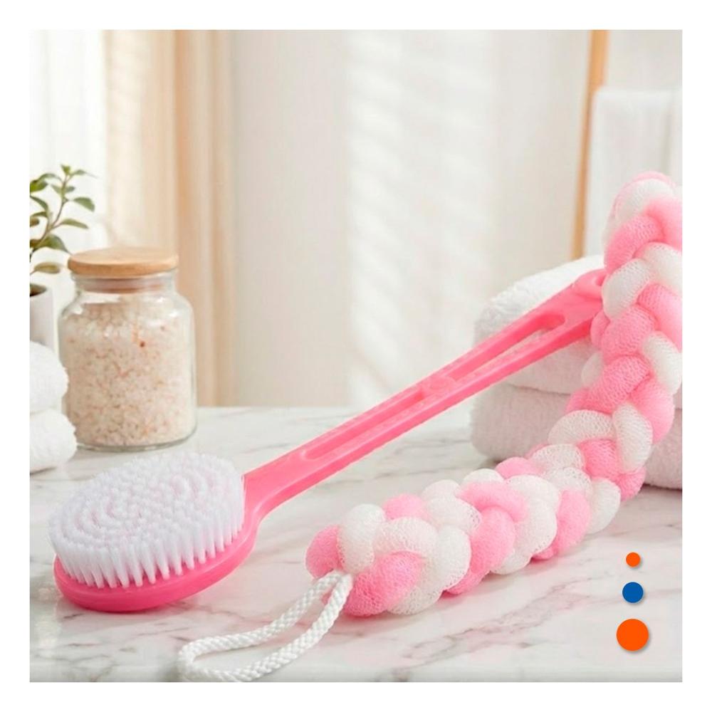 Kit de Higiene Personal para Ducha con Esponja y Cepillo en Rosado Y Papel Regalo