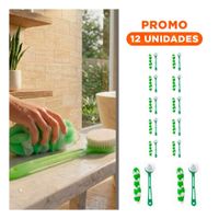 Pack12 Accesorios Corporales para Ducha con Esponja y Cepillo en Color Verde Y Regalo Sticker