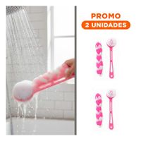 Pack2 Set de Accesorios para Ducha con Esponja y Cepillo en Rosado para Higiene Diaria
