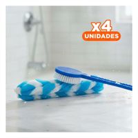 Pack4 Set Basico para Ducha con Esponja y Cepillo en Celeste para Higiene Personal