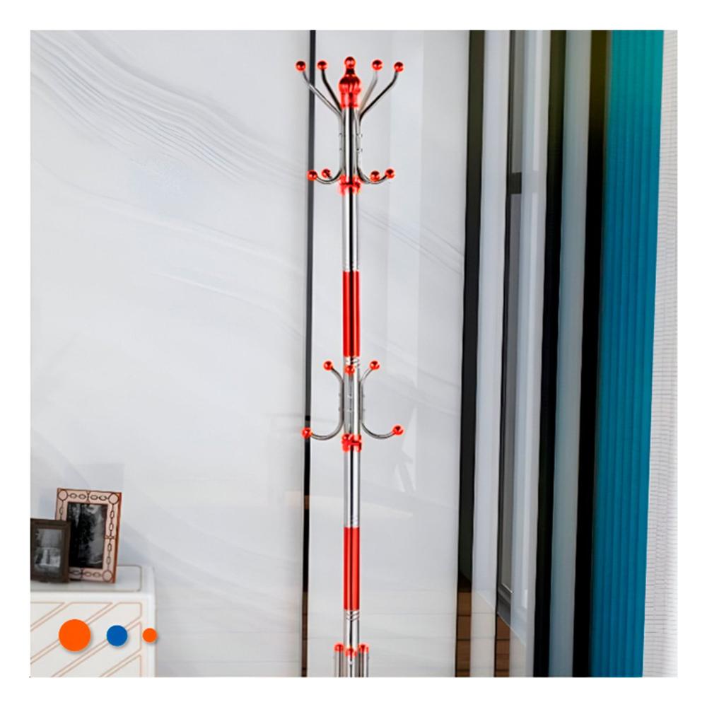 Pack2 Estacion de Colgado 172cm Rojo y Plateado para Hogar Funcional Pro
