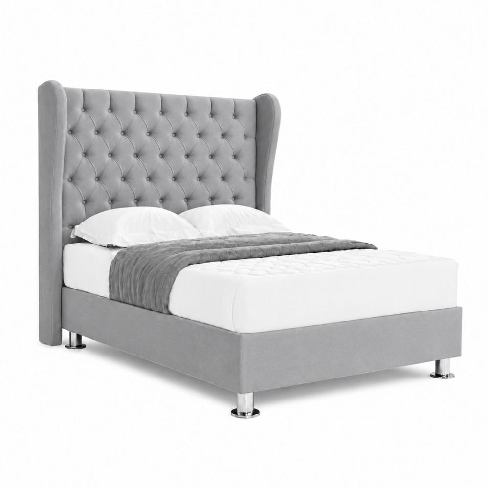 Cama Tapizada Elegance 2 Plazas Gris Oscuro