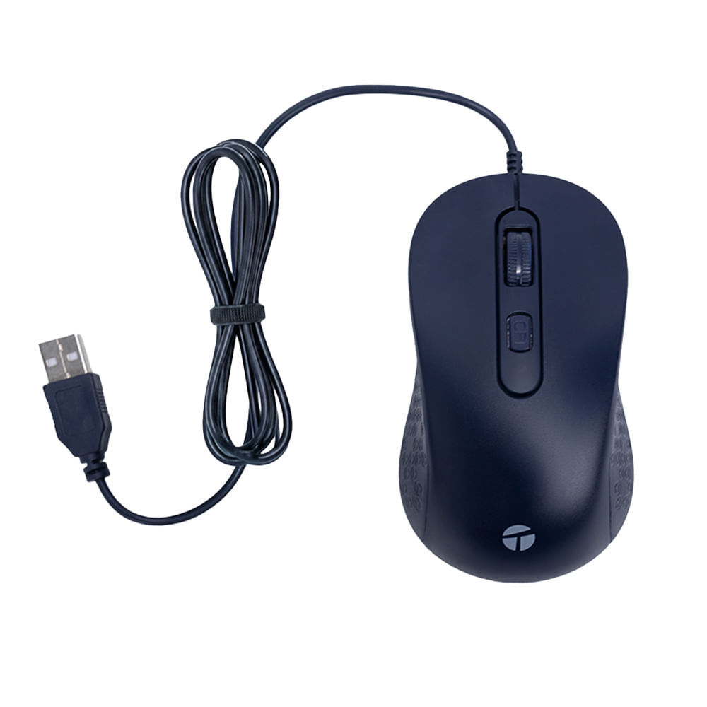 Mouse Óptico Teros TE-1243S USB 2000 DPI 4 Botones Azul