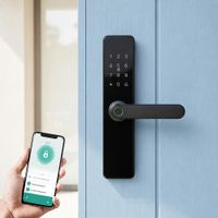 Cerradura Inteligente WiFi Tuya con Huella Digital Código y Tarjeta Cristal Templado