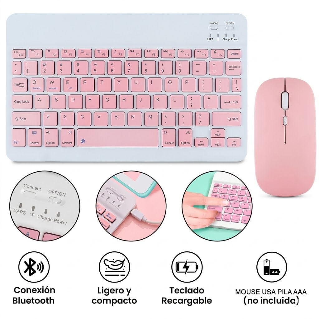 Teclado Bluetooth  Inalámbrico Celular Tablet TV  Mac iPad