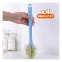 Pack4 Utensilio Bano Azul 36cm Doble Cabezales Facil de Usar Y Papel Regalo