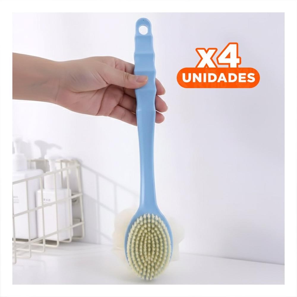 Pack4 Utensilio Bano Azul 36cm Doble Cabezales Facil de Usar Y Papel Regalo