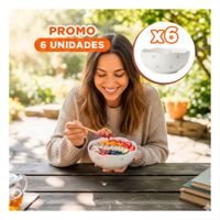 Pack6 Recipiente Moderno Circular Tulipanes Blanco 14.7x7cm para Ensaladas YPapel Regalo