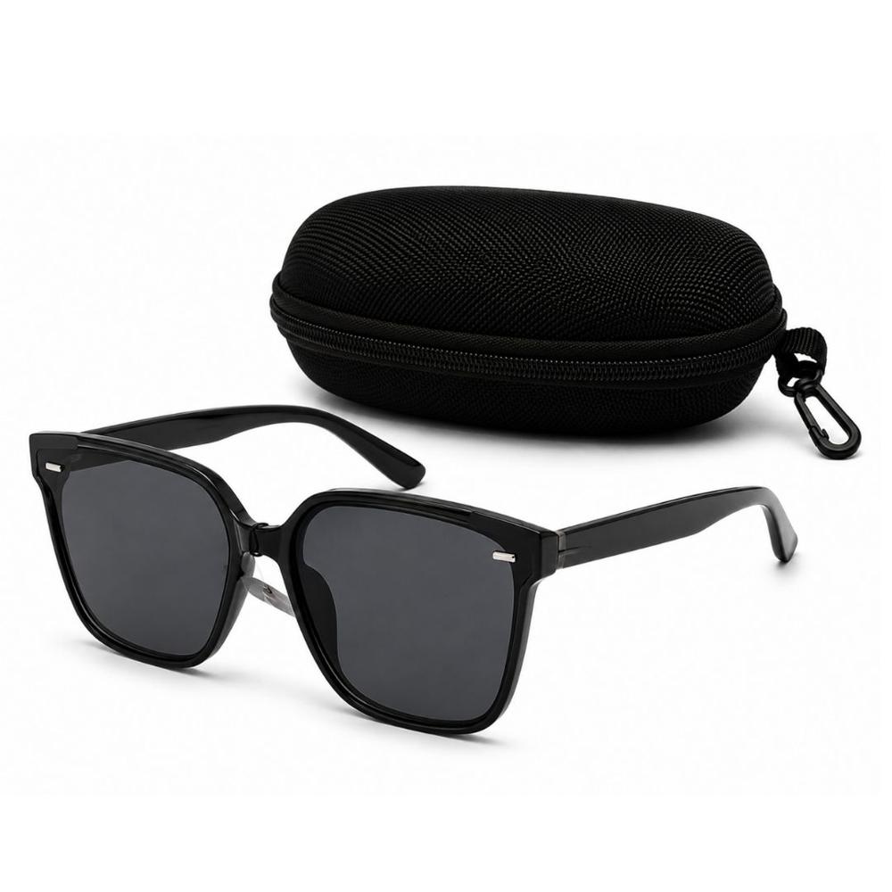 Lentes de sol para mujer y estuche - Color negro