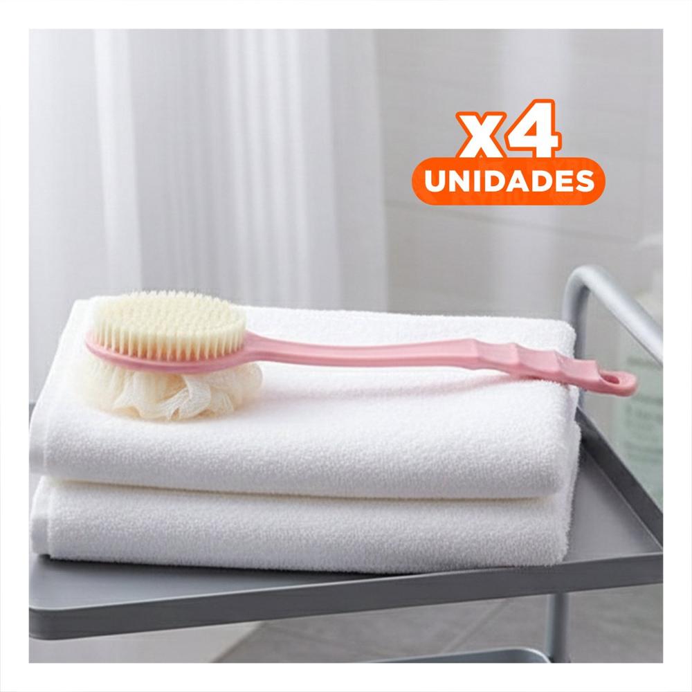 Pack4 Cerdas Higiene Rosado 36cm Doble Cabezales para Bano Diario